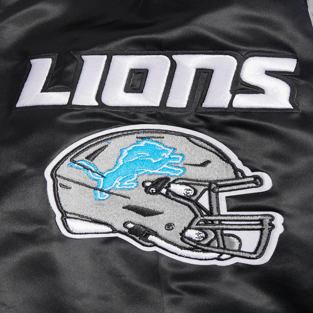 Detroit lions mashup full snap satin varsity jacket black 6