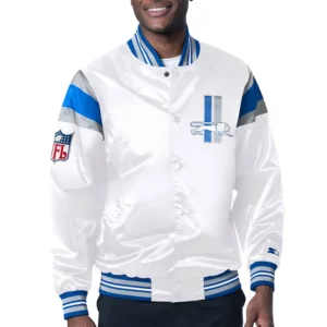 Detroit lions midweight white jacket