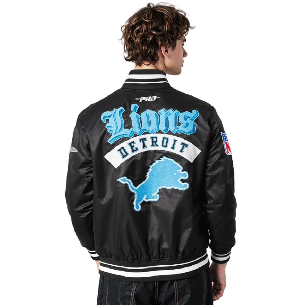Detroit lions nfl best of mens rib satin jacket