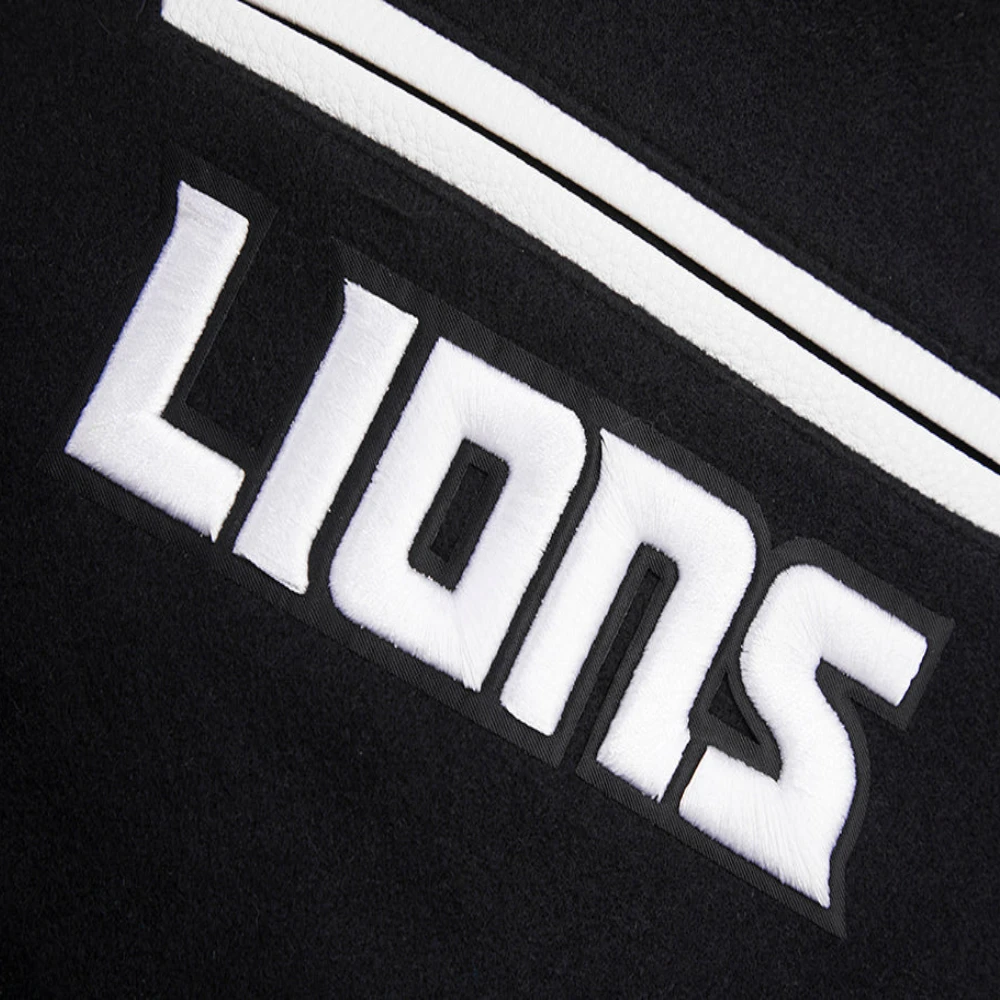 Detroit lions pro standard mashup wool and leather varsity jacket 6