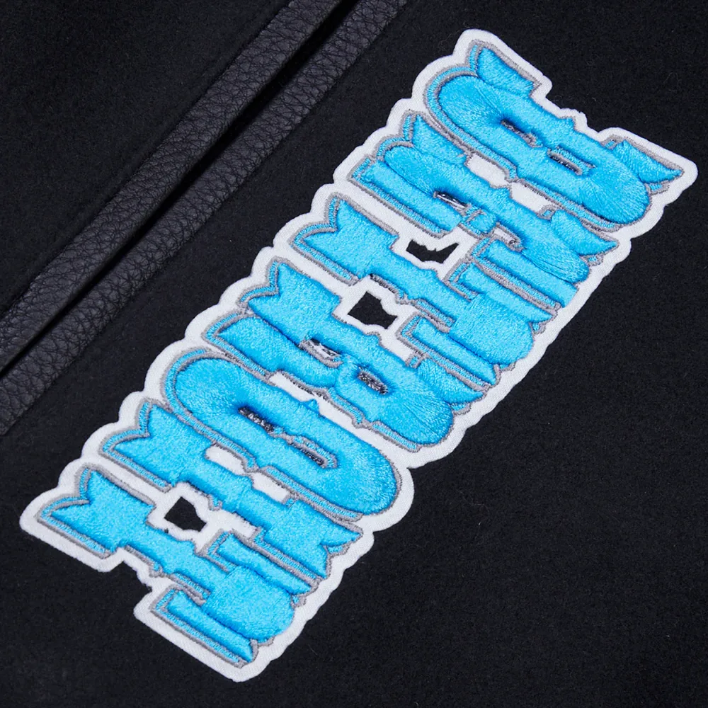 Detroit lions pro standard retro classic black wool and leather varsity 6