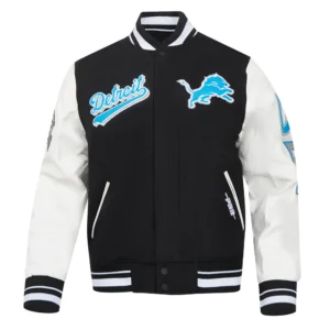 Detroit lions pro standard script tail wool and leather varsity 1