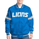 Detroit Lions Scout Blue Satin Jacket