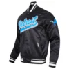 Detroit lions script tail full snap satin varsity jacket black 4