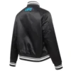 Detroit lions script tail womens full snap satin varsity jacket black 2
