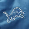 Detroit lions starter leader blue and gray satin varsity jacket 3