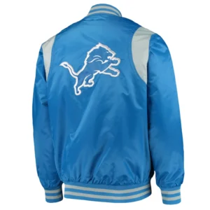 Detroit lions starter prime time satin varsity jacket blue 1