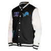 Detroit lions third down full snap varsity jacket black white 1