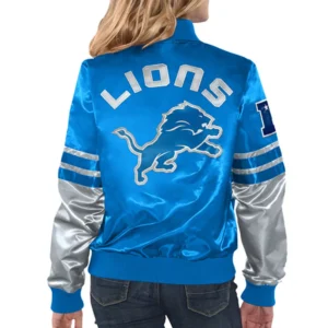 Detroit lions tie breaker satin jacket