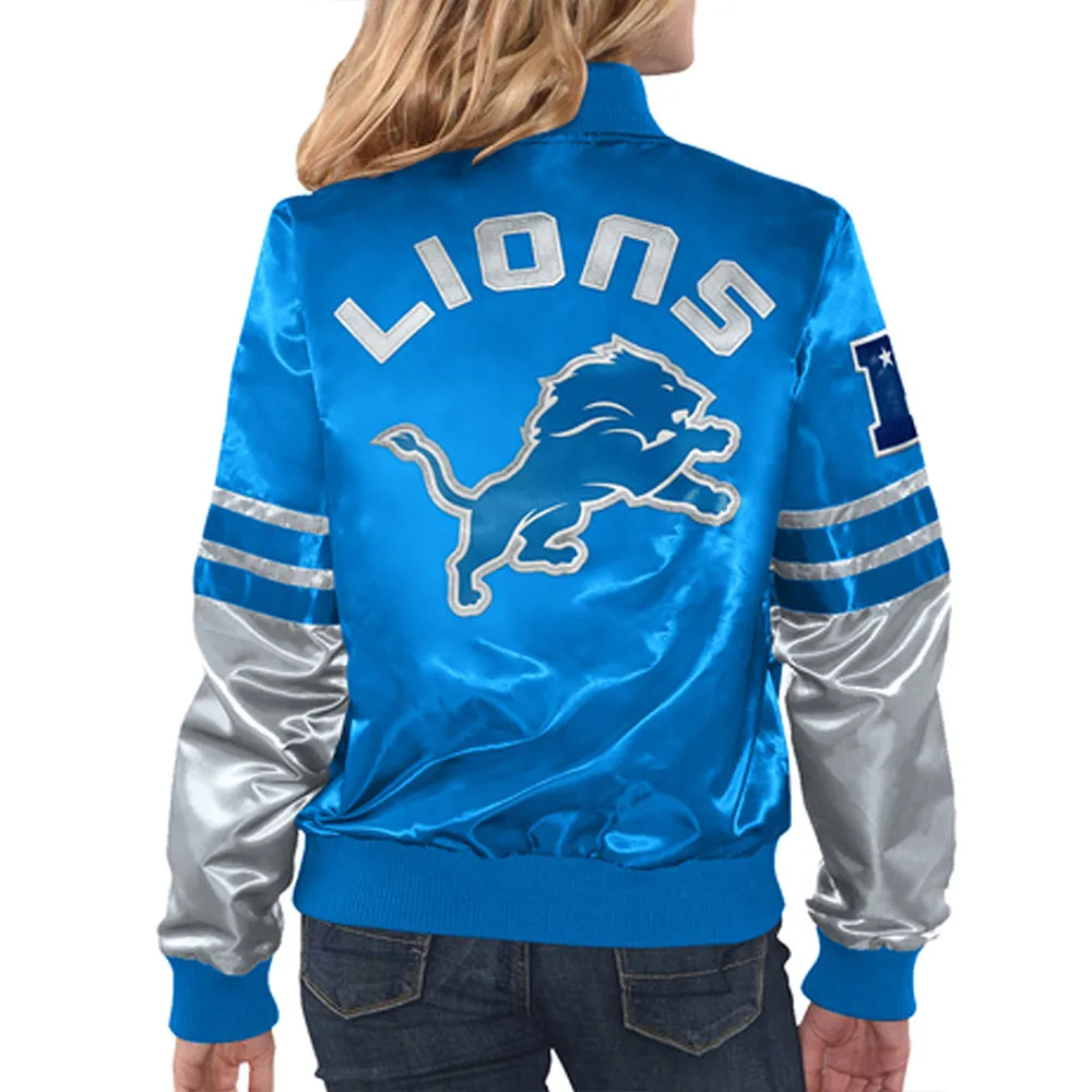 Detroit lions tie breaker satin jacket