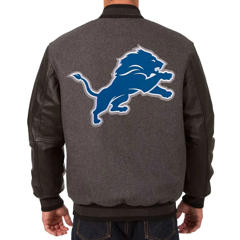 Detroit lions varsity charcoal jacket