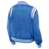 Detroit lions womens full zip bomber varsity jacket blue 2 1