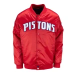 Detroit Pistons 20th Anniversary Red Satin Jacket