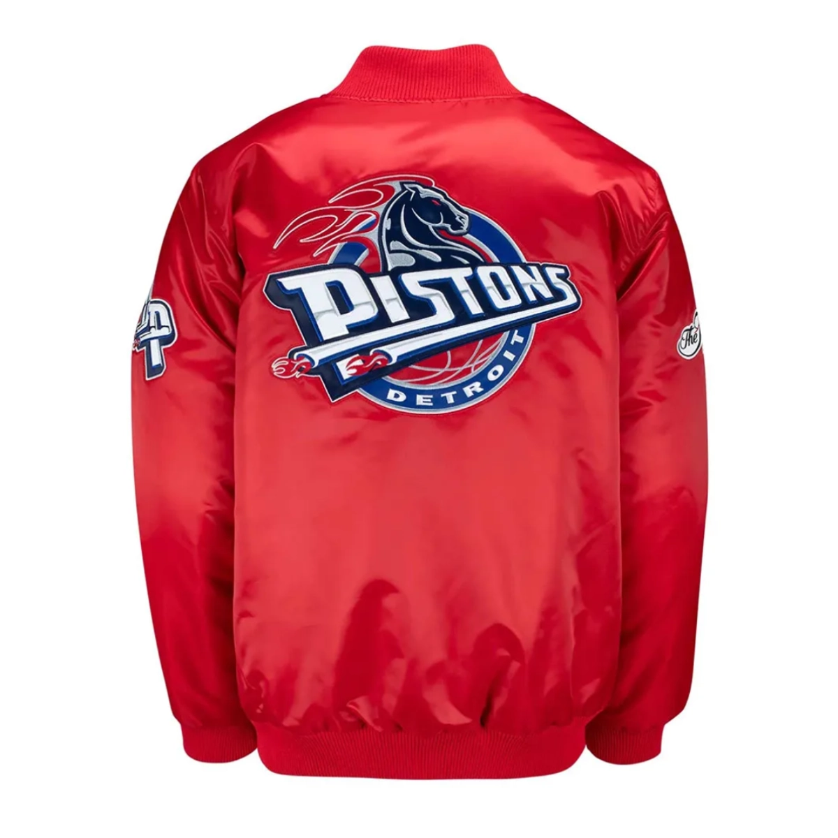 Detroit pistons 20th anniversary red satin jacket