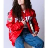 Detroit pistons 20th anniversary red varsity jacket