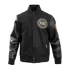 Detroit pistons black gold wool leather varsity jacket black 1