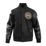 Detroit Pistons Black & Gold Wool/Leather Jacket