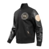 Detroit pistons black gold wool leather varsity jacket black 2