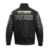 Detroit pistons black gold wool leather varsity jacket black 4