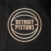 Detroit pistons black gold wool leather varsity jacket black 7