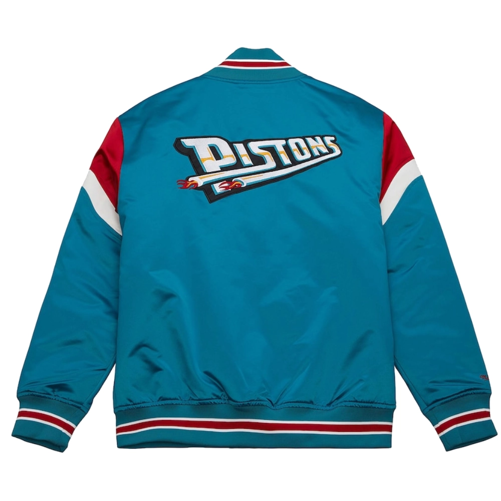 Detroit pistons cooperstown full snap satin varsity jacket 2