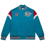 Detroit Pistons Cooperstown Heavyweight Blue Satin Jacket