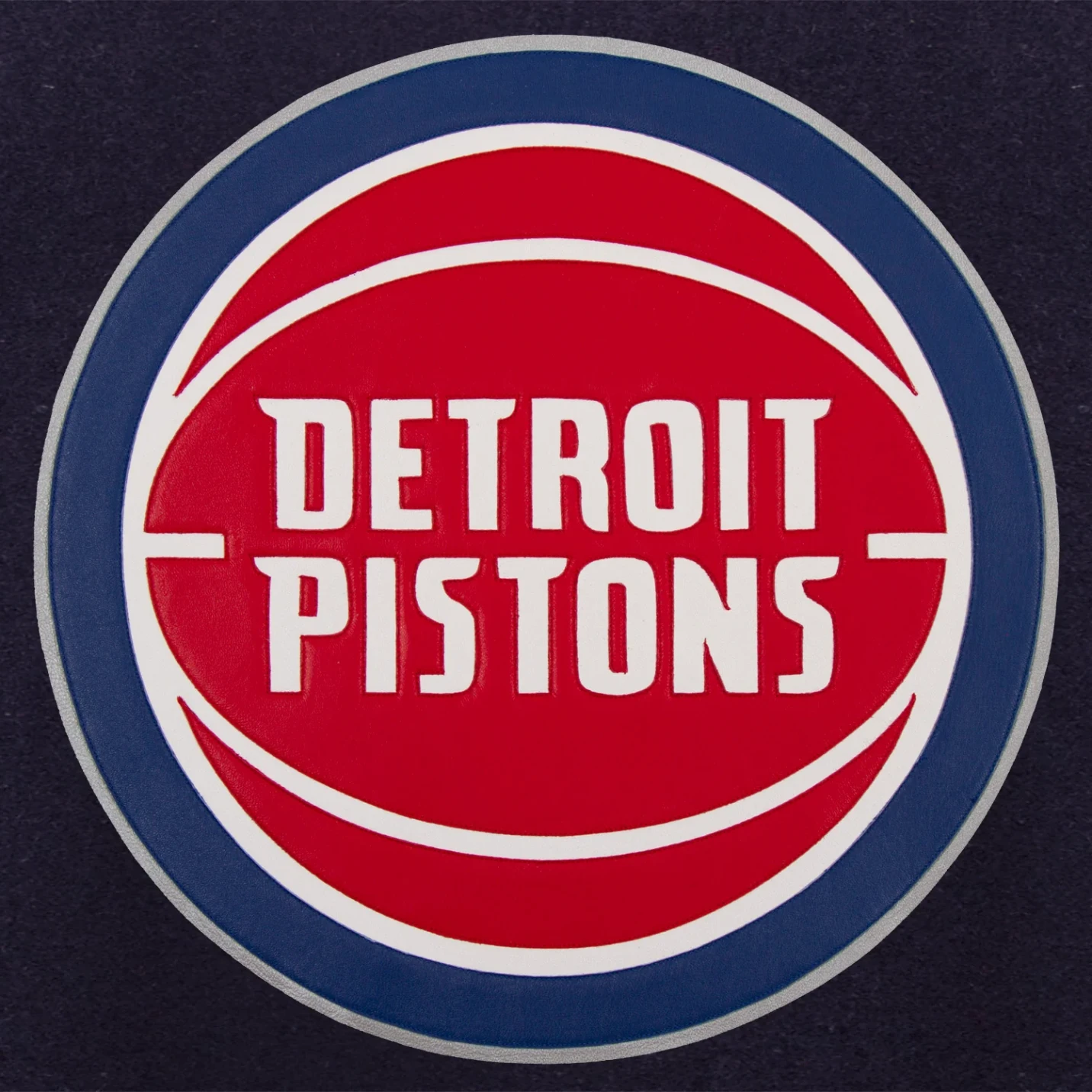 Detroit pistons domestic two tone wool and leather jacket navy white 4