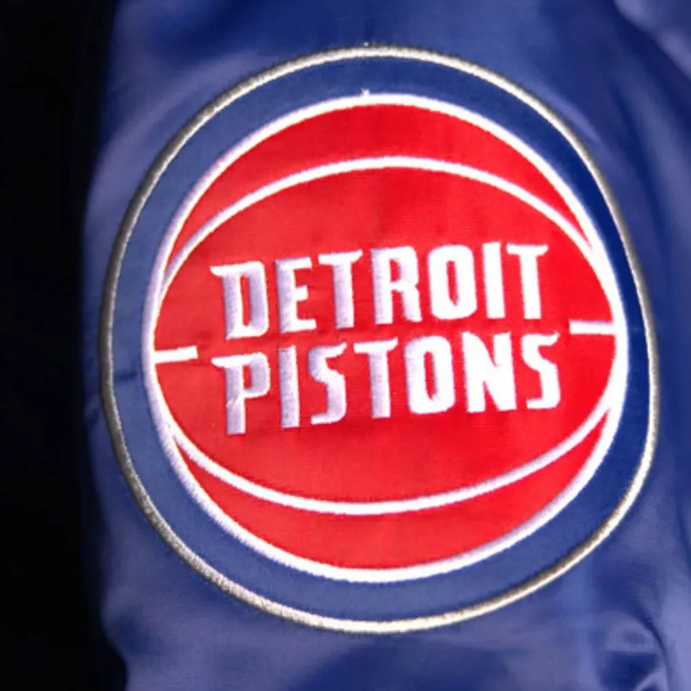 Detroit pistons down bubble blue jacket
