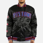Detroit Pistons Finals Black Satin Jacket