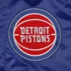 Detroit pistons force play satin varsity jacket blue