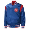 Detroit pistons force play satin varsity jacket blue 2