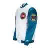 Detroit pistons full snap satin varsity jacket