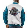 Detroit pistons full snap teal white bomber jacket