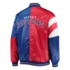 Detroit pistons leader satin varsity jacket bluered 1