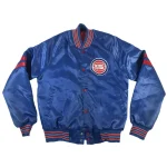 Detroit Pistons Pick & Roll Blue Satin Jacket