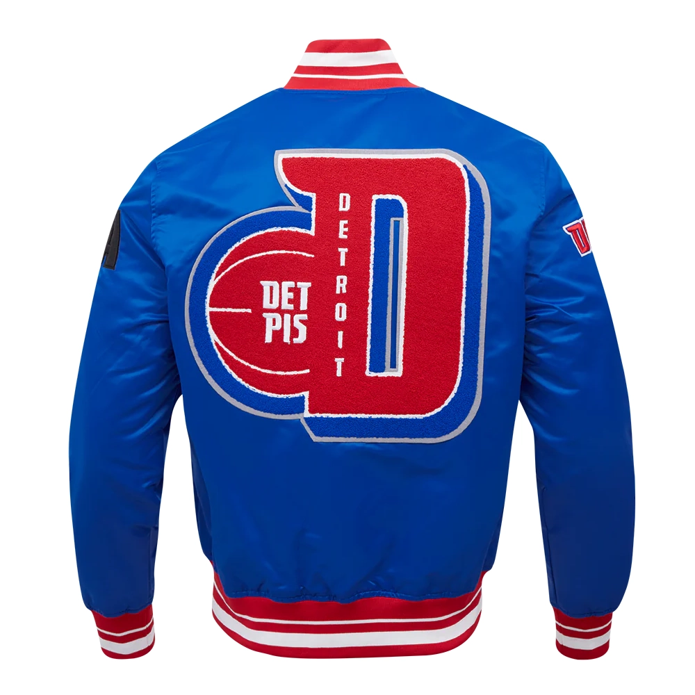 Detroit pistons pro standard mashup blue satin varsity jacket 4