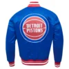 Detroit pistons pro standard script tail blue satin varsity jacket 4