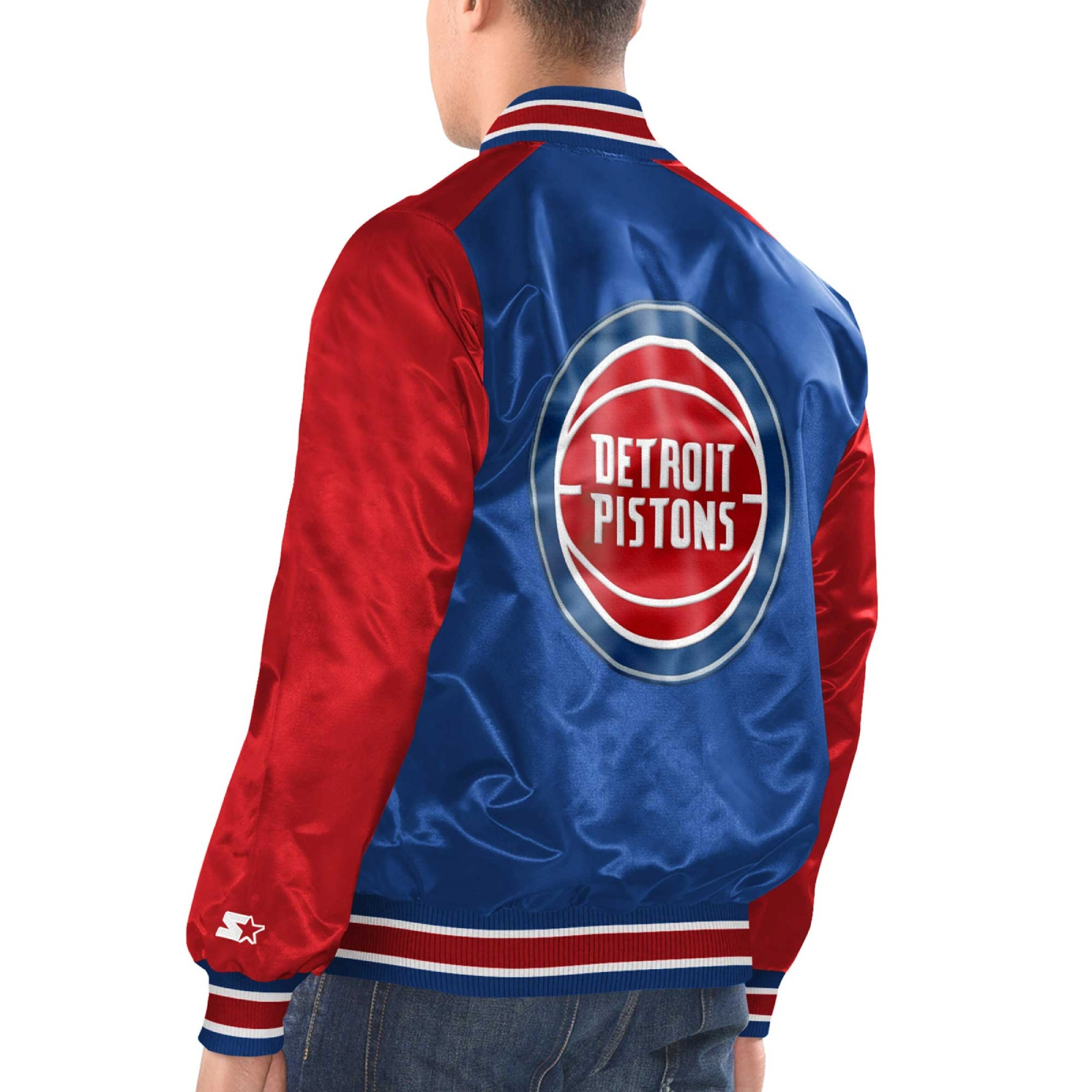 Detroit pistons renegade satin varsity jacket blue red 2