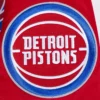 Detroit pistons script tail full snap satin varsity jacket red 1