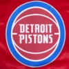 Detroit pistons script tail full snap satin varsity jacket red