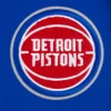 Detroit pistons script tail womens wool leather varsity jacket blue white 1