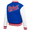 Detroit pistons script tail womens wool leather varsity jacket blue white 3