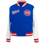 Detroit Pistons Script Tail Women's Wool/Leather Jacket