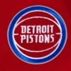 Detroit pistons script tail wool leather varsity jacket red white 3