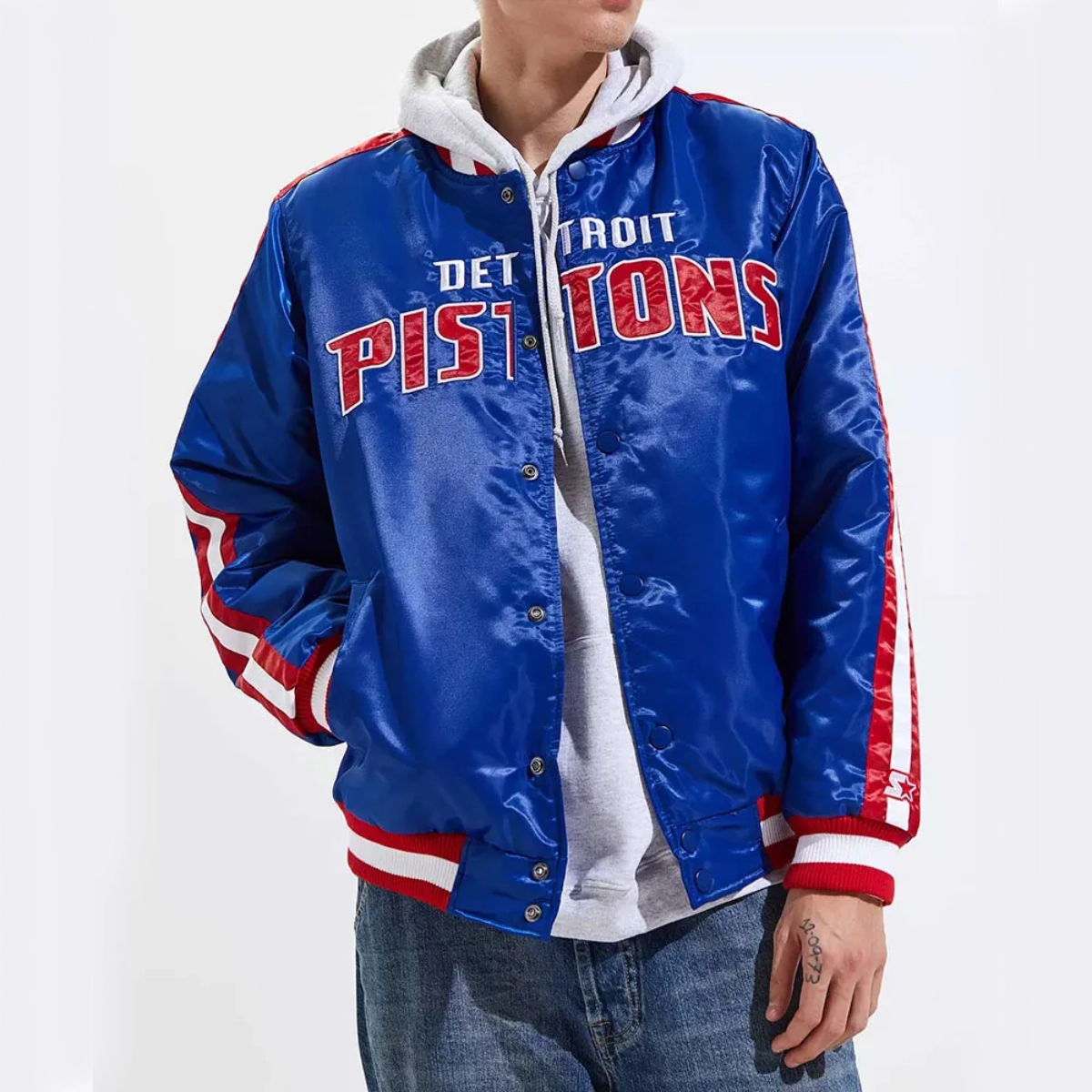 Detroit pistons striped jacket