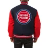 Detroit pistons two tone wool varsity jacket navy red 1