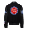 Detroit pistons wool leather varsity jacket black 2