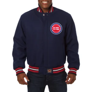 Detroit pistons wool varsity jacket navy1