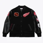 Detroit Red Wings Black Out Wool/Leather Jacket