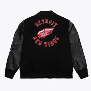 Detroit red wings black out varsity jacket